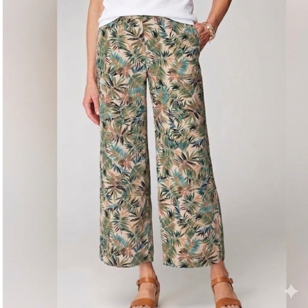 J. Jill Wearever Wide Leg Palm Pants Size L, NWT